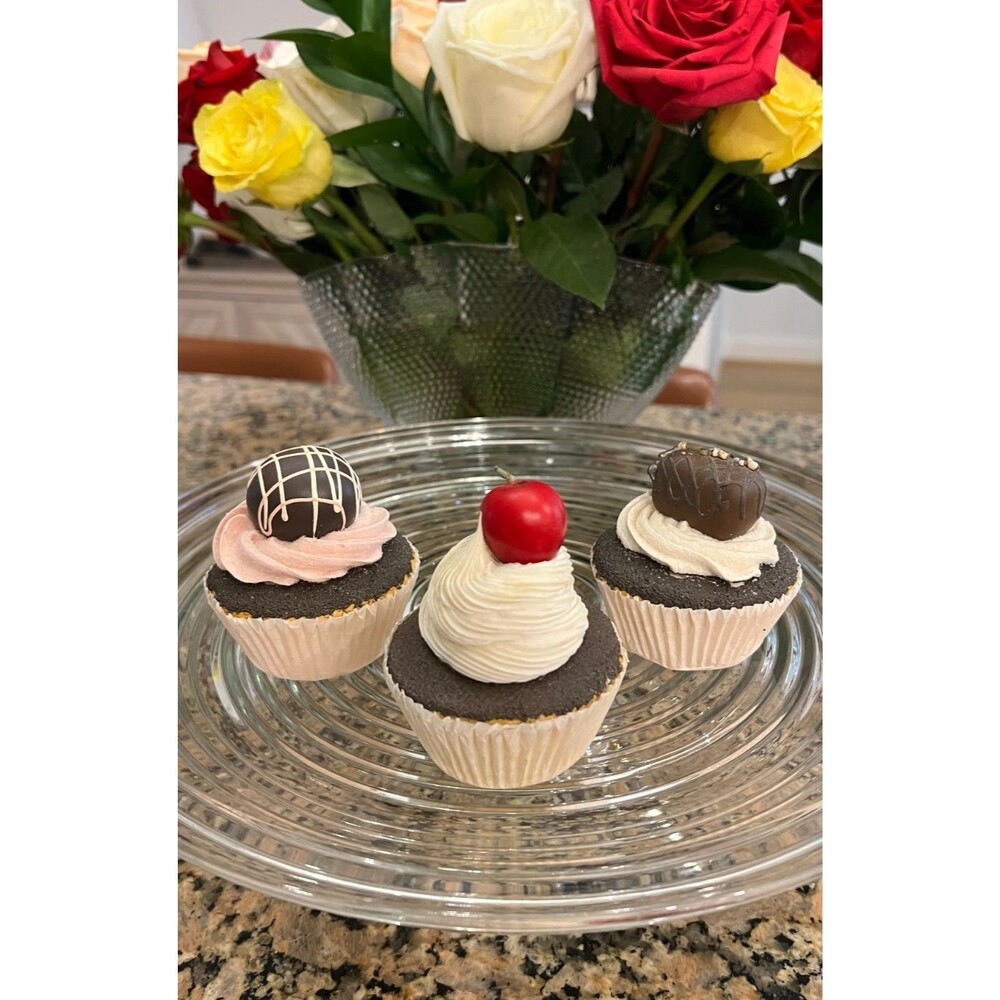 Set of 3 Realistic Cupcakes Decorative Faux Fake Cupcakes for Display Only